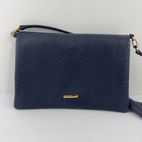 Gigi New York blue‎ leather Uber clutch - Picture 1 of 11